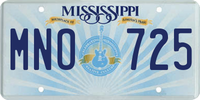 MS license plate MNO725