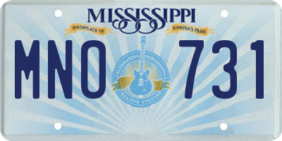 MS license plate MNO731