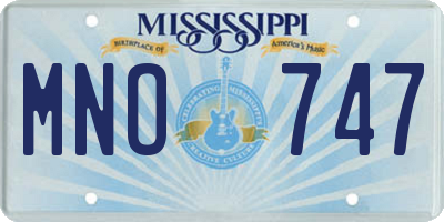 MS license plate MNO747