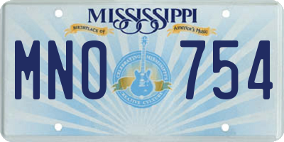 MS license plate MNO754