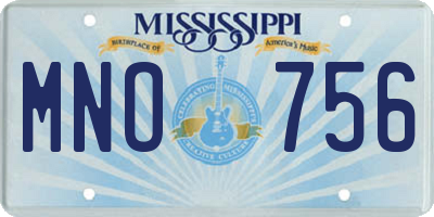 MS license plate MNO756