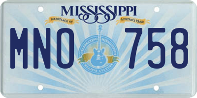 MS license plate MNO758