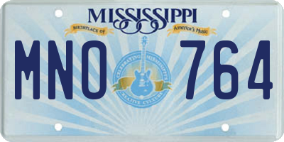 MS license plate MNO764