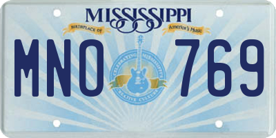 MS license plate MNO769