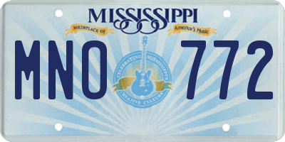 MS license plate MNO772
