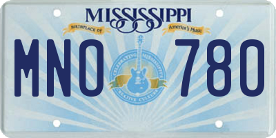 MS license plate MNO780
