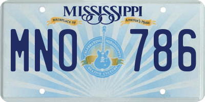 MS license plate MNO786