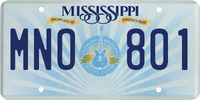 MS license plate MNO801