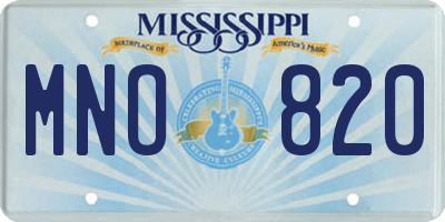 MS license plate MNO820