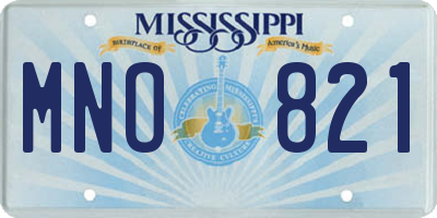 MS license plate MNO821