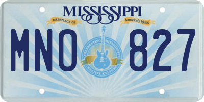 MS license plate MNO827
