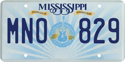 MS license plate MNO829