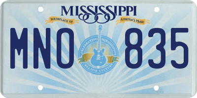 MS license plate MNO835