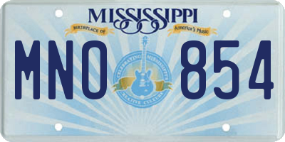 MS license plate MNO854