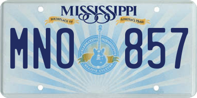 MS license plate MNO857