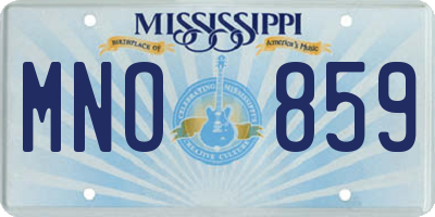 MS license plate MNO859