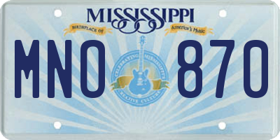 MS license plate MNO870