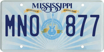 MS license plate MNO877