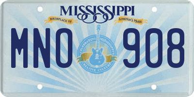 MS license plate MNO908
