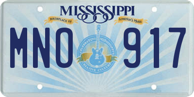 MS license plate MNO917