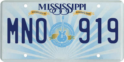MS license plate MNO919