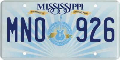 MS license plate MNO926