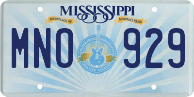 MS license plate MNO929