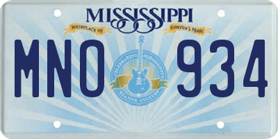 MS license plate MNO934