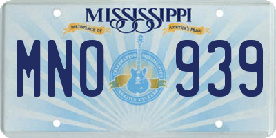 MS license plate MNO939