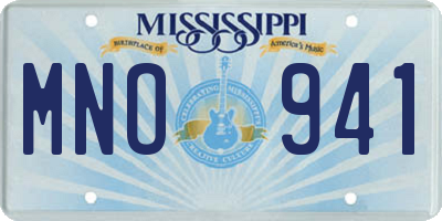 MS license plate MNO941