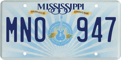 MS license plate MNO947