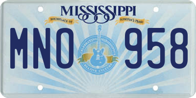 MS license plate MNO958