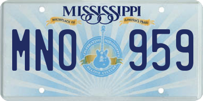 MS license plate MNO959