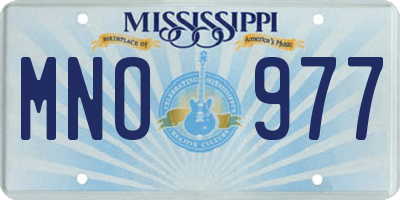 MS license plate MNO977