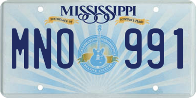 MS license plate MNO991