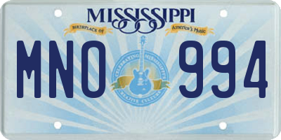 MS license plate MNO994