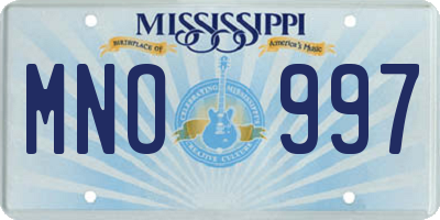 MS license plate MNO997