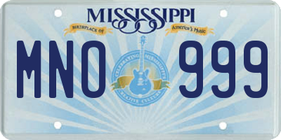 MS license plate MNO999