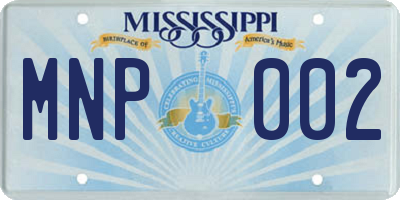 MS license plate MNP002