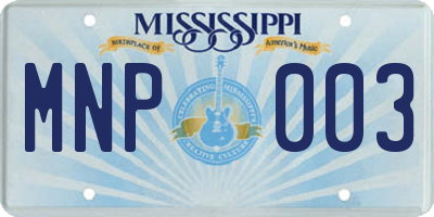 MS license plate MNP003