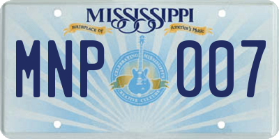 MS license plate MNP007