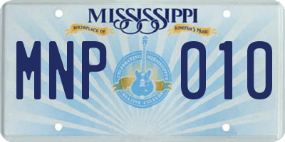 MS license plate MNP010