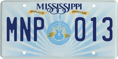 MS license plate MNP013