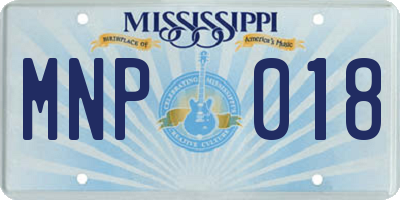 MS license plate MNP018