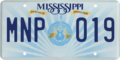 MS license plate MNP019