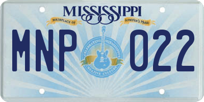 MS license plate MNP022