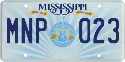 MS license plate MNP023