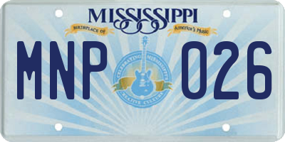MS license plate MNP026
