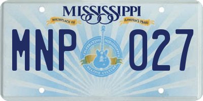 MS license plate MNP027