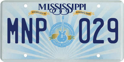MS license plate MNP029
